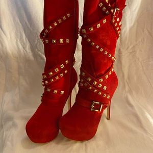 Red and Gold boots (SOLD)